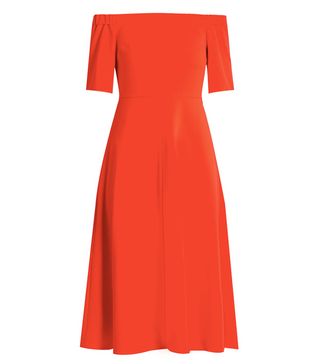 Tibi + Off-the-Shoulder Crepe Dress