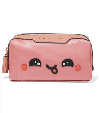 Anya Hindmarch + Girlie Stuff Kawaii Leather-Trimmed Cosmetics Case