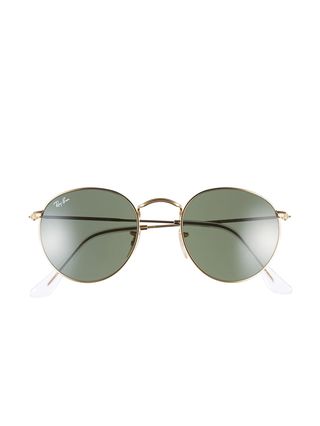 Ray-Ban + Icons 50mm Round Metal Sunglasses