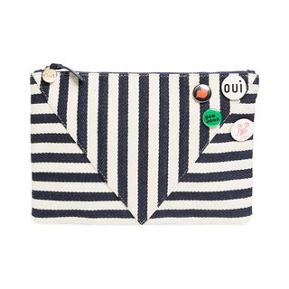 Clare V. + Striped Clutch With Pins