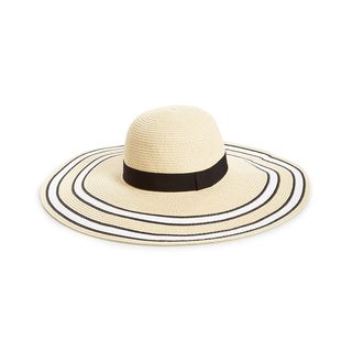BP. + Stripe Floppy Brim Straw Hat