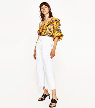 Zara + Asymmetric Sleeve Bodysuit