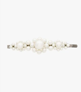 Simone Rocha + White Large Floral Faux Pearl Embellished Hair Clip