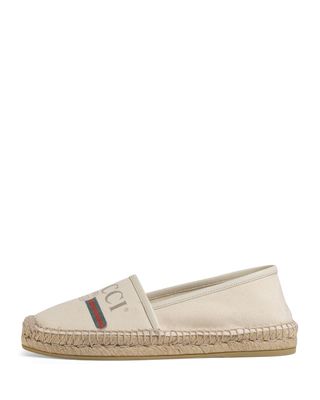 Gucci + Gucci-Print Canvas Espadrille Flat