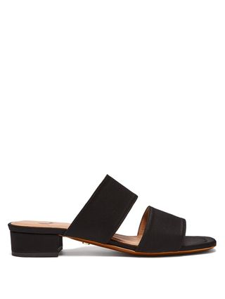 AlexaChung + Double Strap Satin Slides