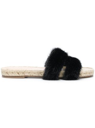 Solange Sandals + Fur Detail Slip-On Sandals