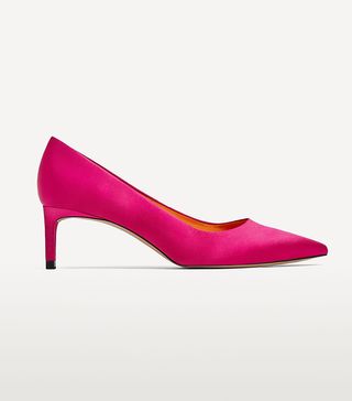 Zara + Mid Heel Satin Shoes