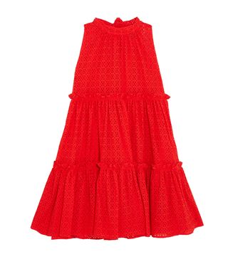 Lisa Marie Fernandez + Ruffled Broderie Anglaise Cotton Mini Dress