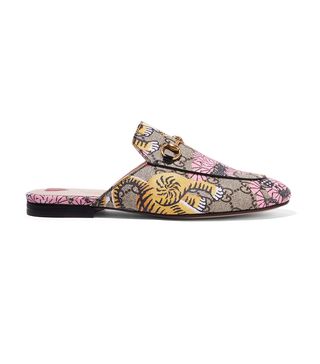 Gucci + Princetown Printed Coated-Canvas Slippers