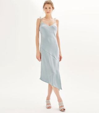 Topshop + Asymmetric Hem Slip Dress