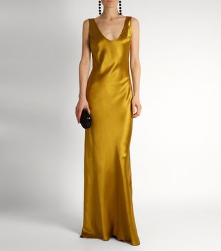 Galvan + Valletta Silk-Satin Slip Dress