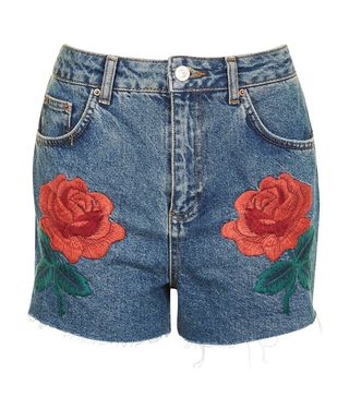 Topshop + MOTO Rose Embroidered Shorts