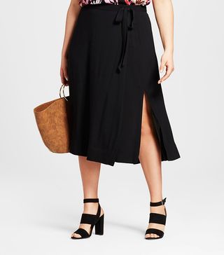 Who What Wear + Plus Size Wrap Skirt