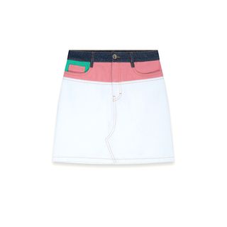 Maje + Jodis Short Multicoloured Denim Skirt
