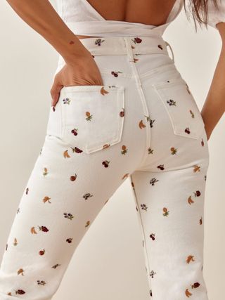 Reformation + Cynthia Fruitloops High Rise Straight Jeans