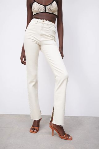 Zara + Slim Flared Slitted High Rise Z1975 Jeans