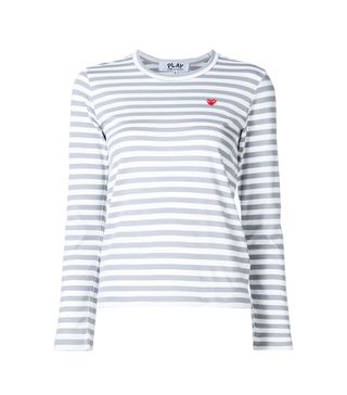 Commes des Garçons Play + Mini Heart Striped T-Shirt