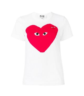 Commes des Garçons Play + Logo Print T-shirt