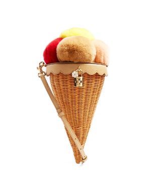 Dolce & Gabbana + Ice-Cream Cone Fur and Woven Shoulder Bag