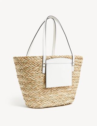 Marks and Spencer + M&S Collection Straw Striped Tote Bag