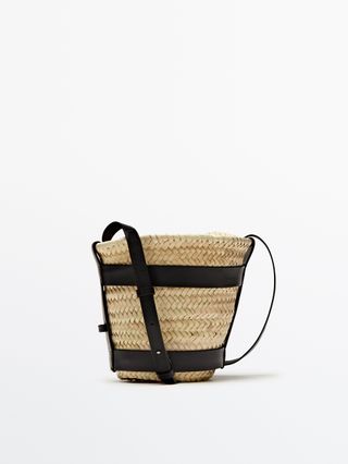 Massimo Dutti + Mini Woven Basket Bag + Detachable Pouch