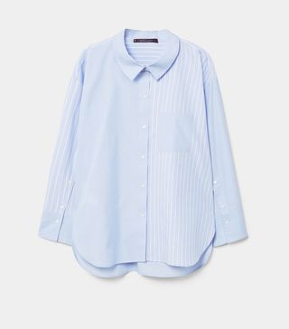 Violeta by Mango + Contrasting Cotton-Blend Shirt