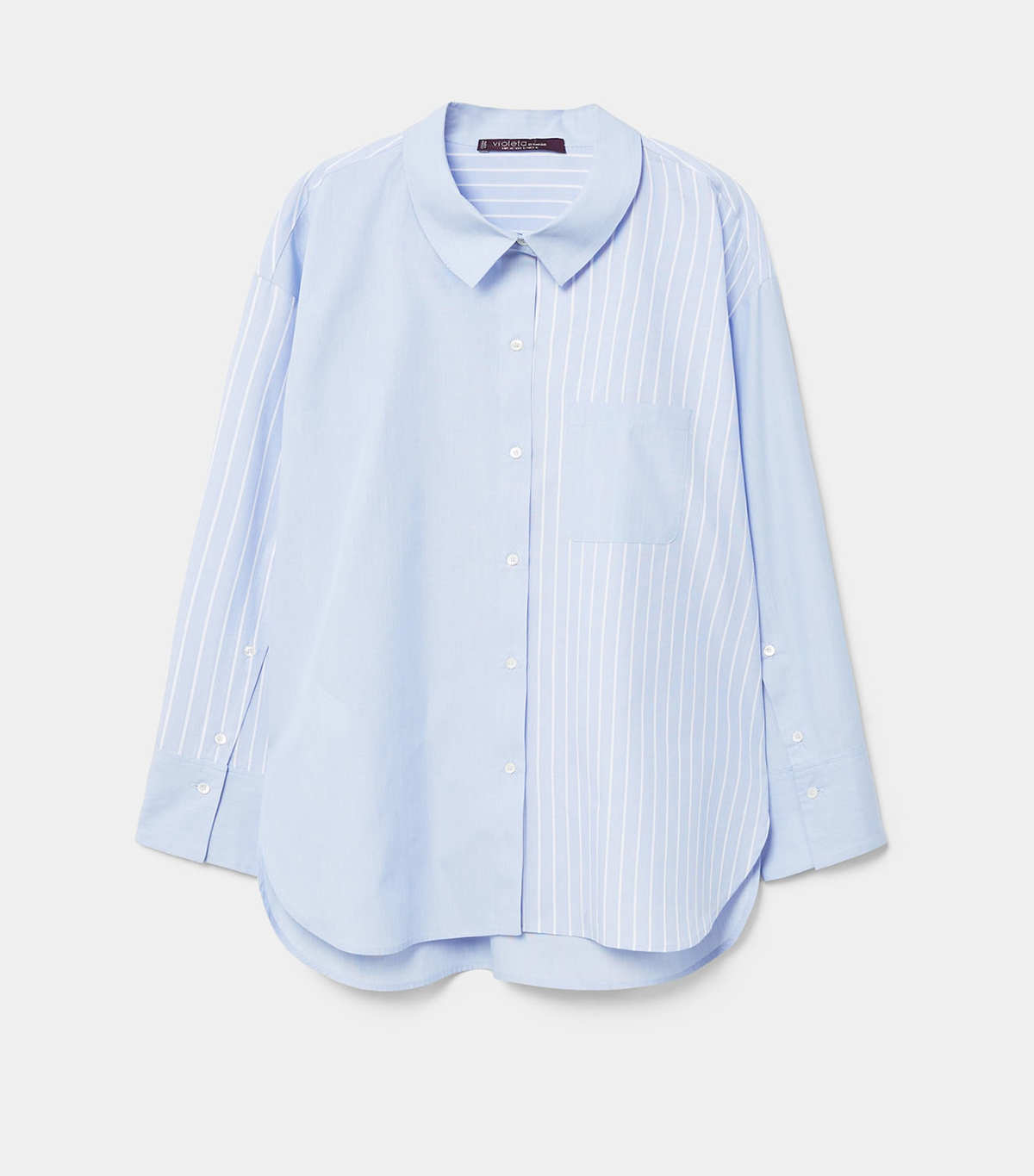 Violeta by Mango + Contrasting Cotton-Blend Shirt