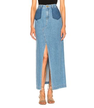 Sea + Maxi Slit Denim Skirt