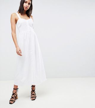 ASOS Design + Linen Button Through Maxi Dress