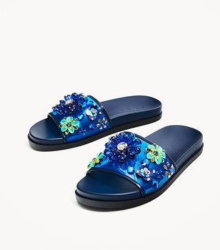 Zara + Floral Slides