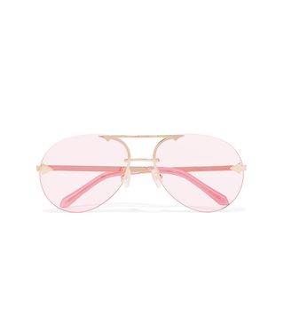 Karen Walker + Love Aviator-Style Gold-Tone Sunglasses