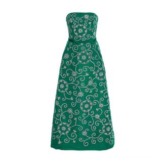 Oscar de la Renta + Strapless Embellished Cocktail Dress