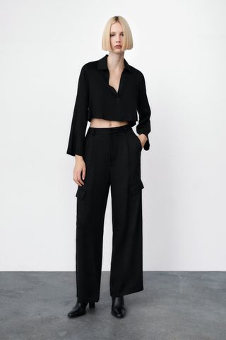 Zara + Wide Leg Cargo Pants