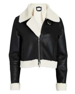 Stand + Lorelle Cropped Faux Shearling Jacket
