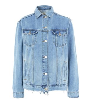 Topshop + Ripped Oversized Western Denim Jacket