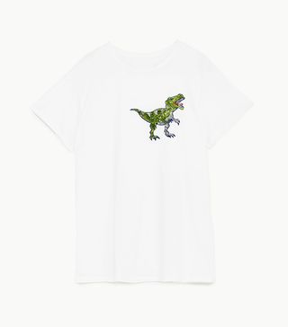 Zara + Dinosaur Applique Short Sleeve T-Shirt
