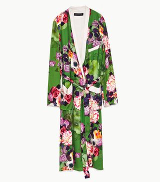 Zara + Long Sleeve Floral Kimono