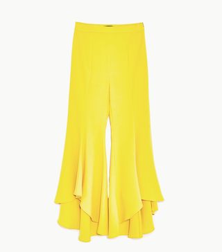 Zara + Asymmetric Flare Trousers