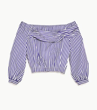 Zara + Off-the-Shoulder Striped Blouse