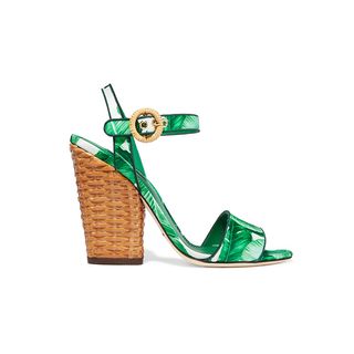Dolce & Gabbana + Printed Satin Sandals