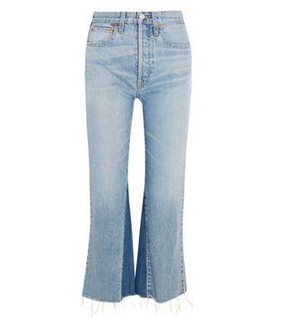 Re/Done + Originals The Leandra Cropped High-Rise Flared Jeans