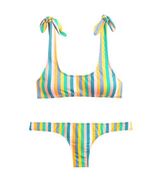 J.Crew + Playa Printed Nantucket Tie-Shoulder Bikini Top