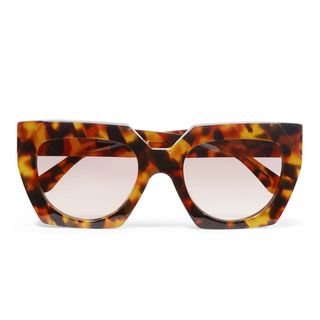 Ganni + Tortoiseshell Square-Frame Acetate Sunglasses