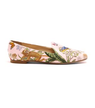 Aquazzura for de Gournay + Embroidered Loafers