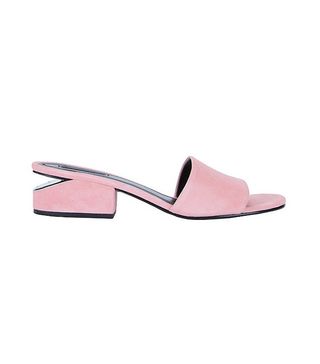 Alexander Wang + Lou Pink Suede Slide Sandals