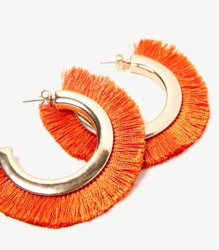 Zara + Fringed Hoop Earrings