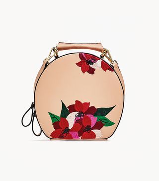 Zara + Embroidered Oval City Bag