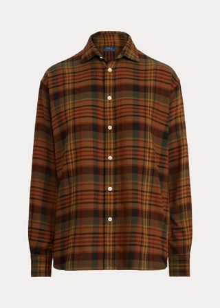 Ralph Lauren + Plaid Cotton-Wool Shirt