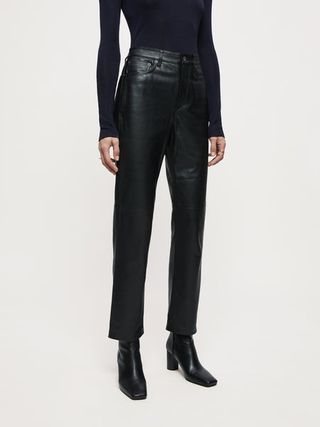Jigsaw + Leather Lea Jean in Black