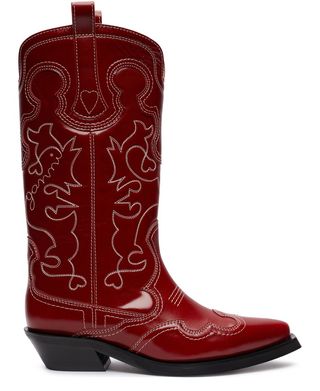 Ganni + Embroidered Boots